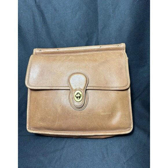 Vintage Coach 9927 Willis Leather Bag British Tan Brass Hardwear  - No Handles - Picture 1 of 13